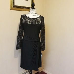 Black lace top dress